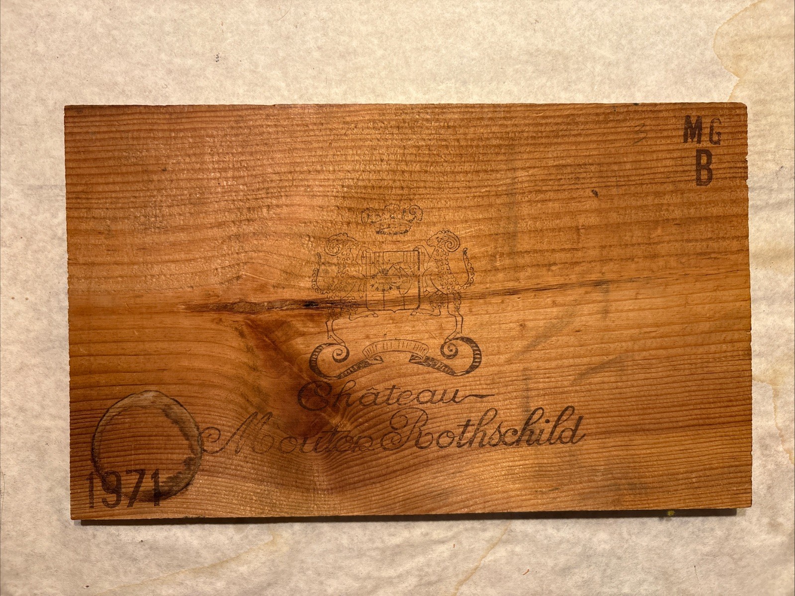1 Rare Wine Wood Panel Château Mouton Rothschild Vintage CRATE BOX 11/25 373