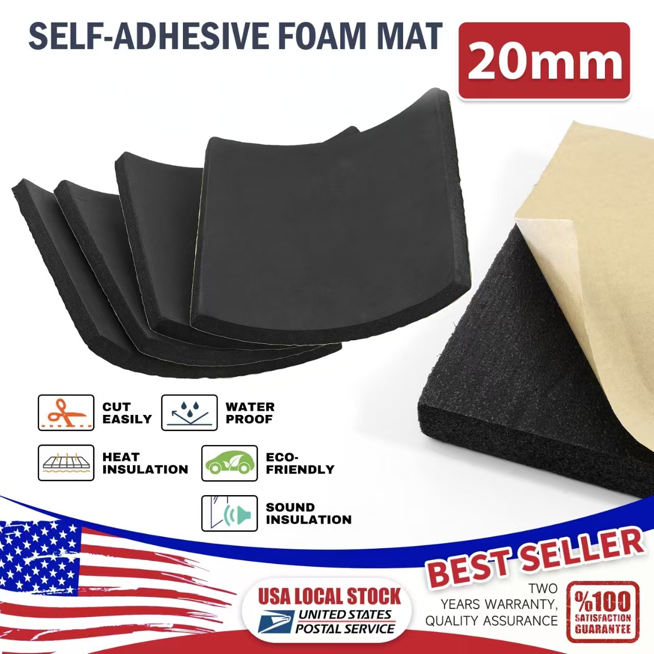 Foam Padding Sheet 20MM Thick with Adhesive,Adhesive Foam Pad,Closed Cell Foam