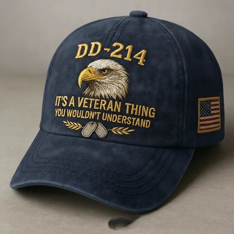 DD-214 Veteran Hat It’s A Veteran Thing Embroidered Eagle Military Cap