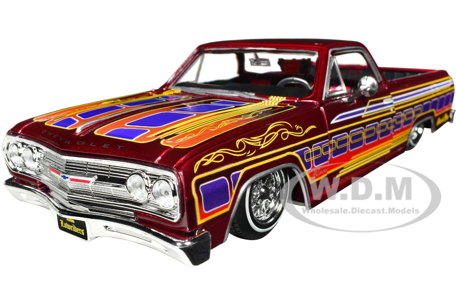 1965 CHEVROLET EL CAMINO LOWRIDER CANDY RED 1/25 DIECAST MODEL BY MAISTO 32543