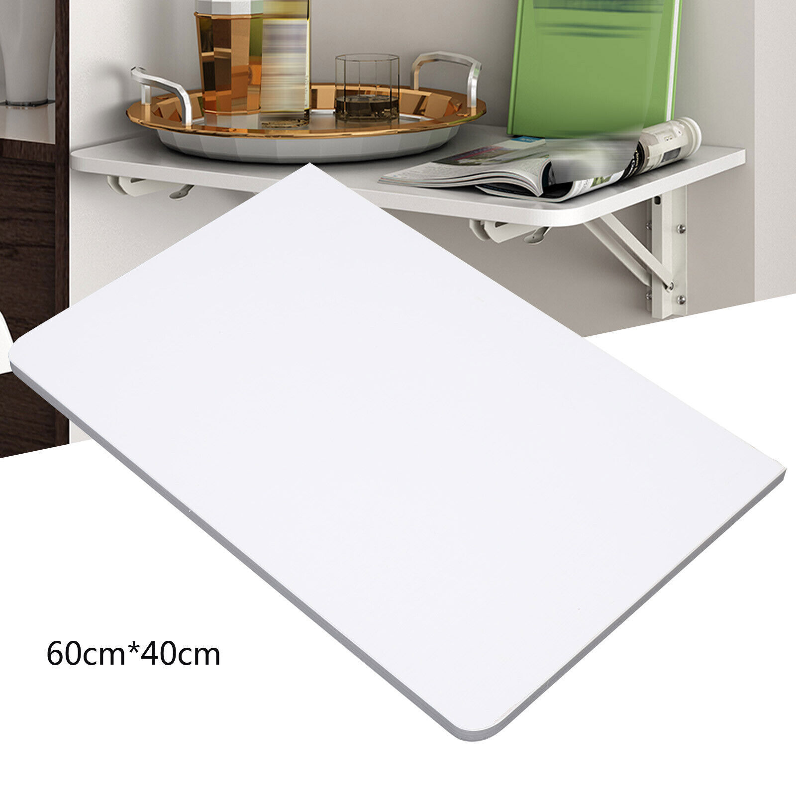 Kitchen Floating Storage Shelf Folding Wall Table Fold Down Study Writing Desk