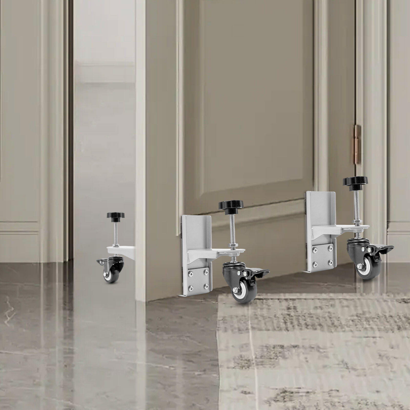 Door Installation Tool Door Hanging Jig Kit Lifter Dolly for 1.75-2.25in Thick
