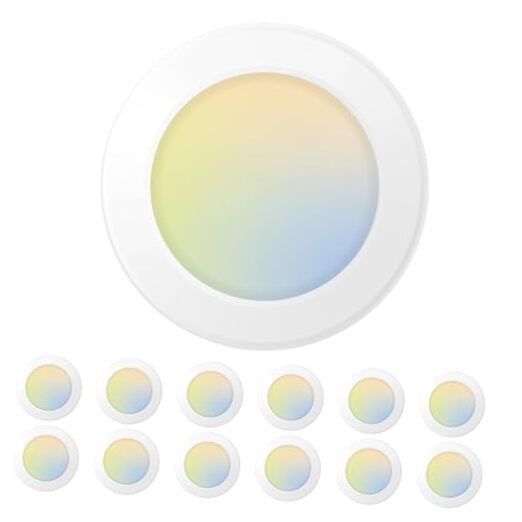 12 Pack 5/6 Inch LED Disk Lights, Dimmable Flush Mount Ceiling 12pack-6inch
