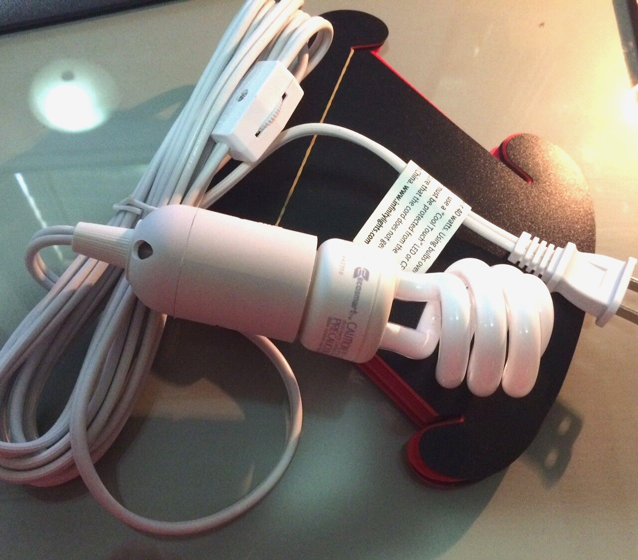 Red & Black Infinity Light with Cord and Bulb ~ 26 Pieces ~ Medium Size