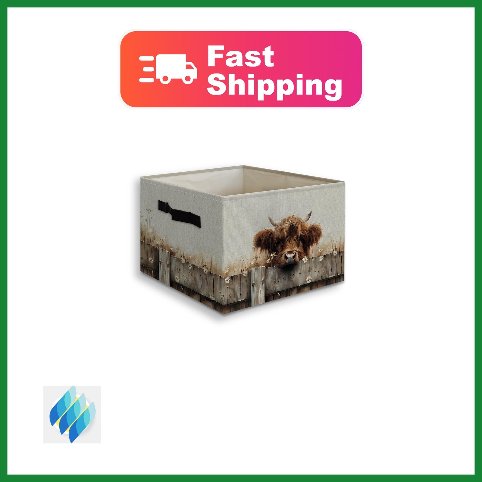JUIOEIU Highland Cow Storage Bin cow01