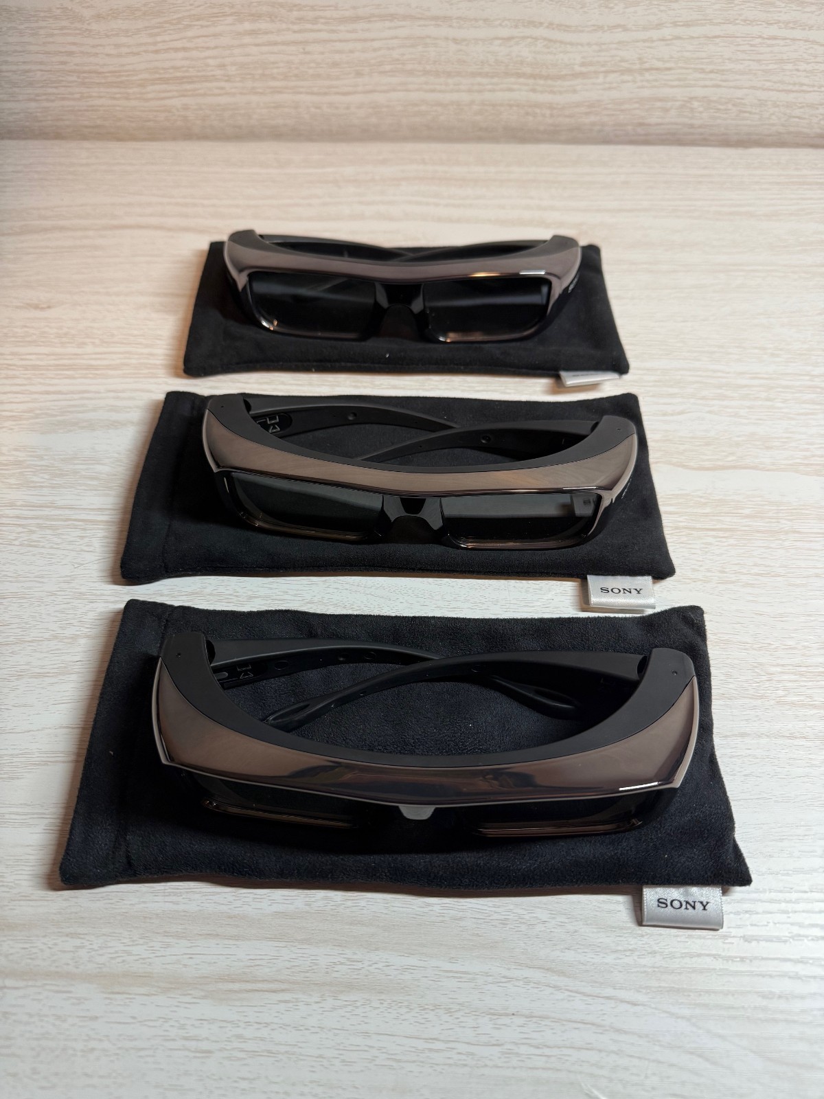 Sony 3D Glasses Model TDG-BR100 3 Pairs with Battery - Power Tested