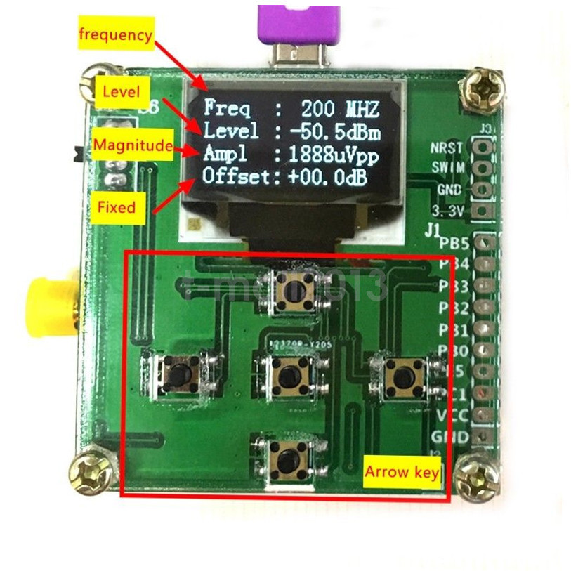 3GHz 1-3000Mhz OLED RF Power Meter -55～-5 dBm + Sofware RF Attenuation Value