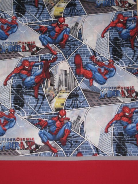 HANDMADE SPIDERMAN CITY BLOCK  FULL/STD SIZE PILLOWCASE