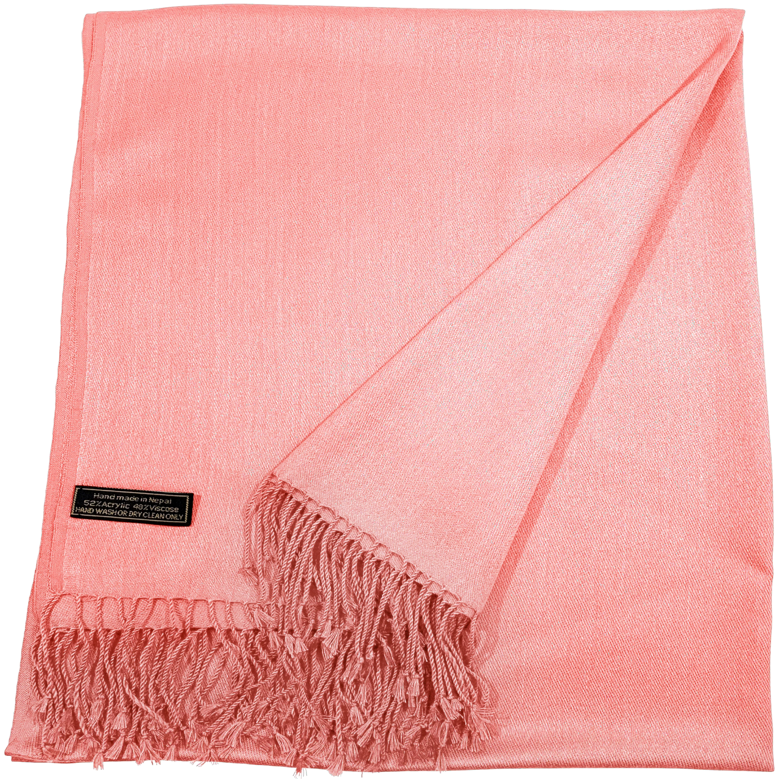 Coral Pink Solid Color Design Shawl Scarf Wrap Stole Pashmina CJ Apparel **NEW**