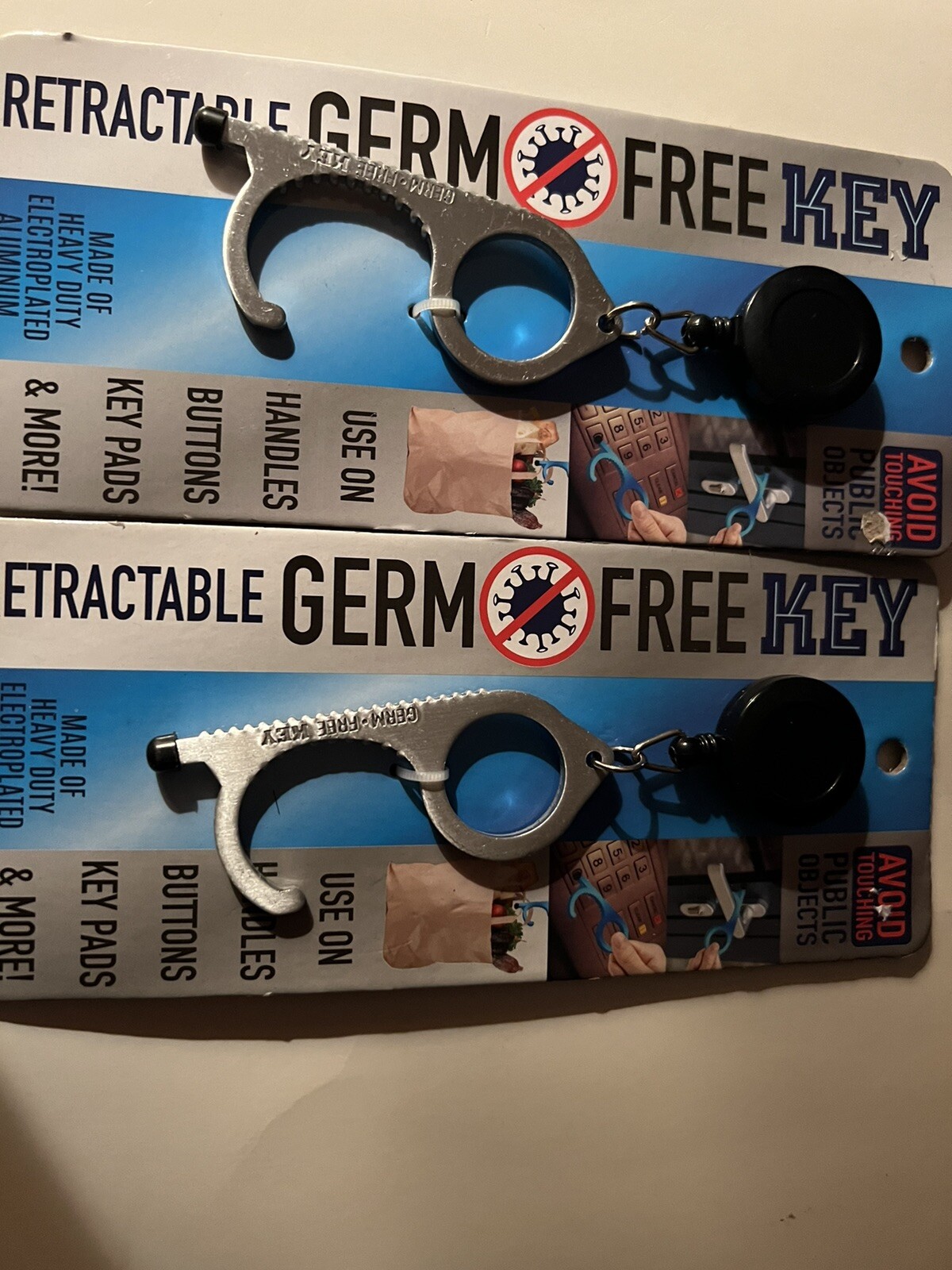 2-GERM FREE KEYS SANITARY KEY TOOL NO CONTACT DOOR OPEN TOOL