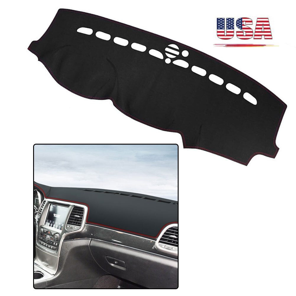 Leather Dash Mat Dashboard Cover Red Line For 2011-17 Jeep Grand Cherokee USA