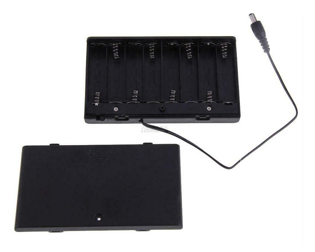 AA x 8  Battery Holder Case Enclosed Box With On-Off Switch  5.5 mm X 2.1mm b3