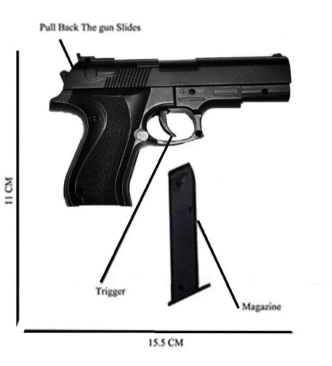 Shivraj® Hand Gun BB Pistol Kids Fun Shooting Game 6mm BB Bullets Duty Free