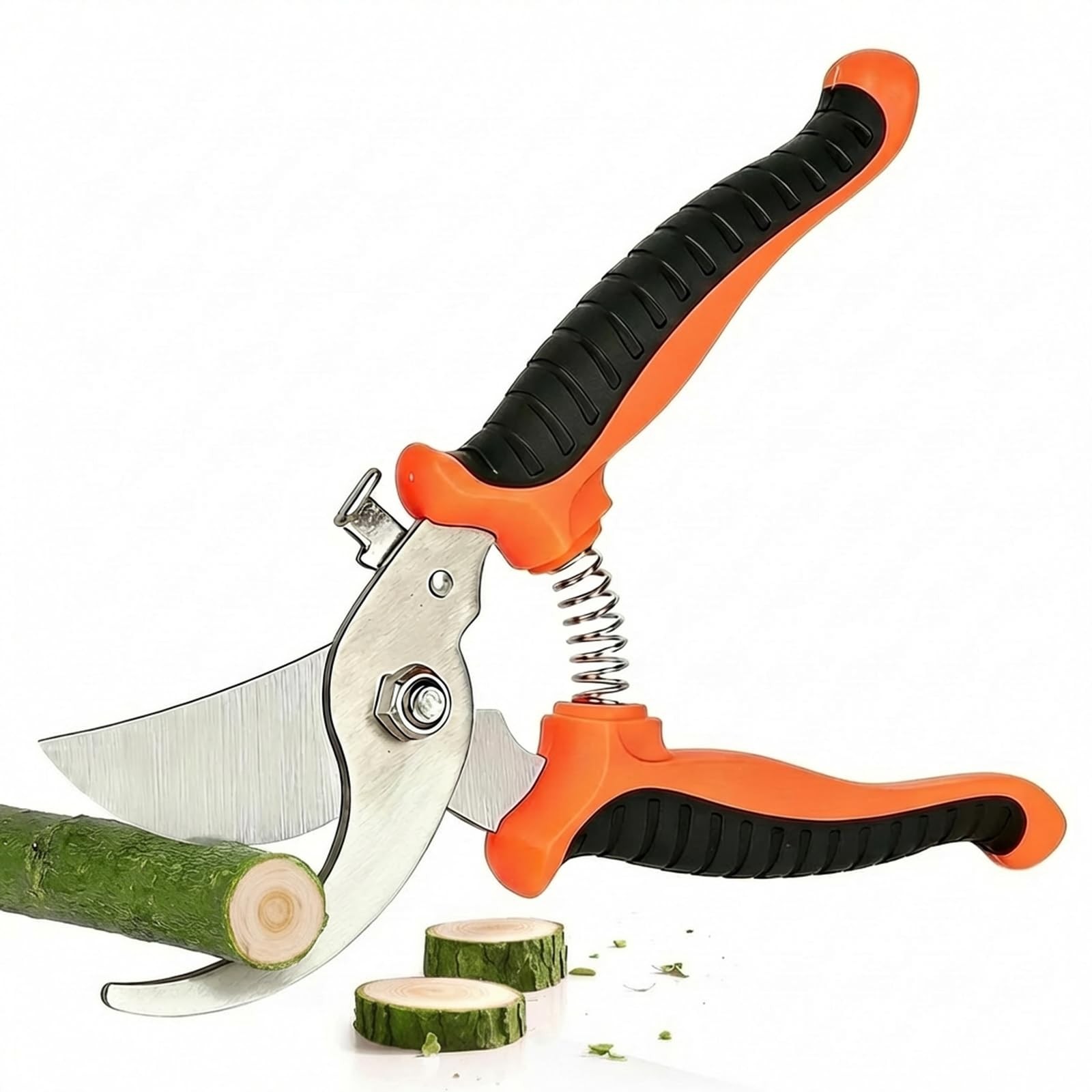 Hungsual Pruning Shear, Premium Gardening Scissors for Rose Bushes, Orange
