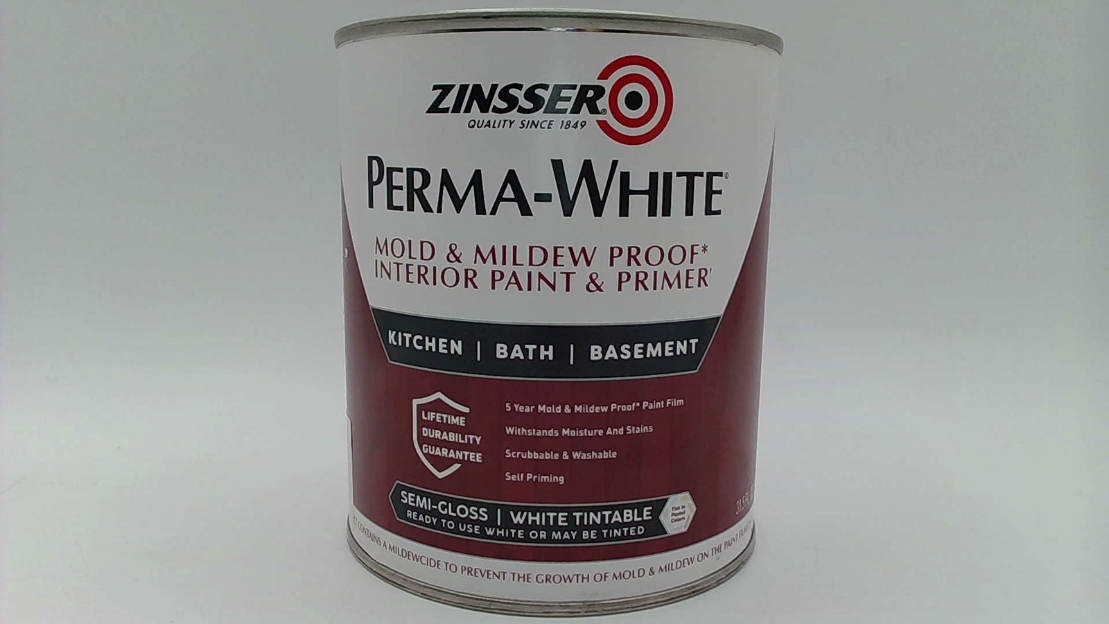 Zinsser 2754 Perma-White Mold & Mildew Proof Interior Paint & Primer, 1 Quart