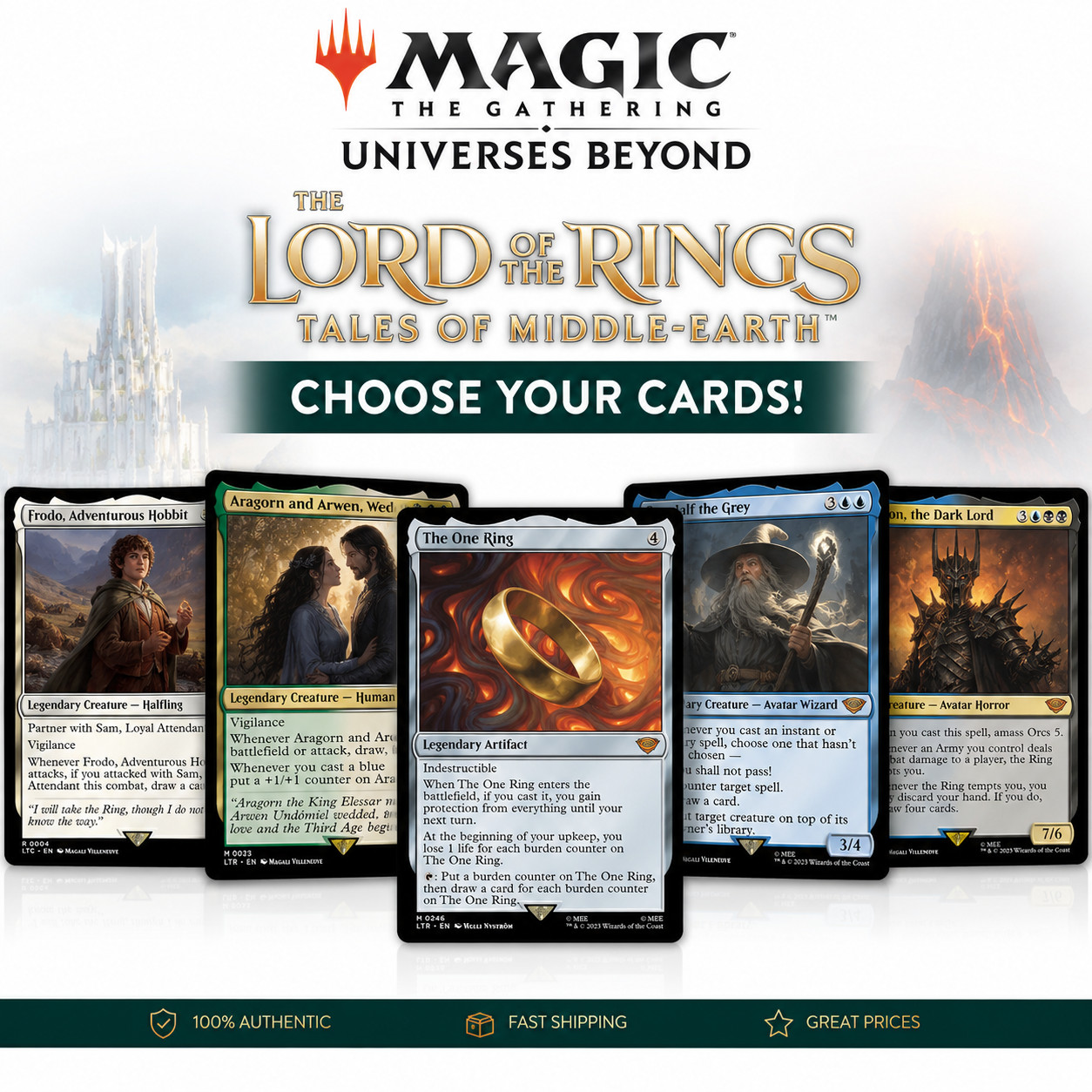 MTG, Magic Lord of the Rings Choose your Card, Card Numbers 250+ Part 2