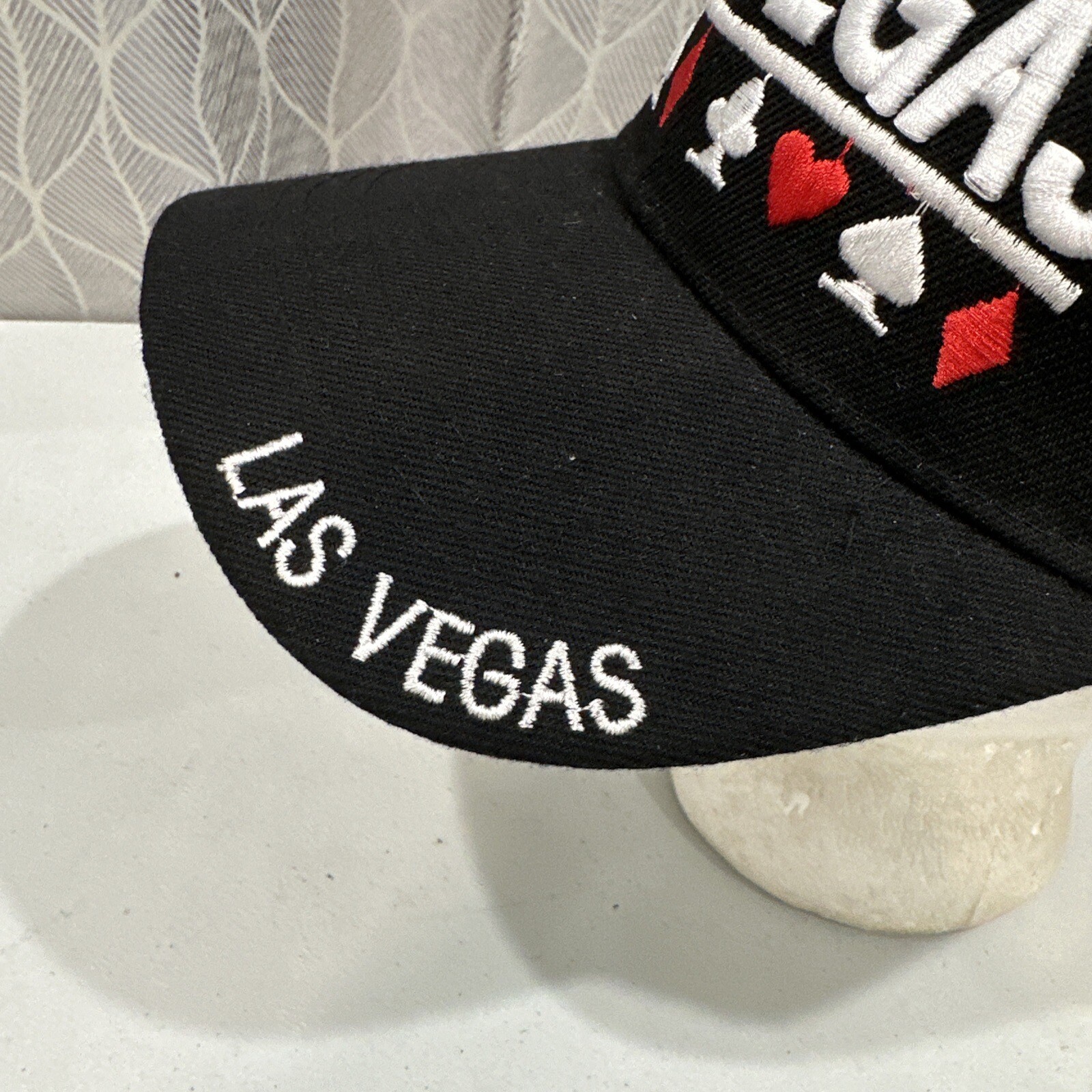 I Love Vegas Black Hook and Loop Strap Hat