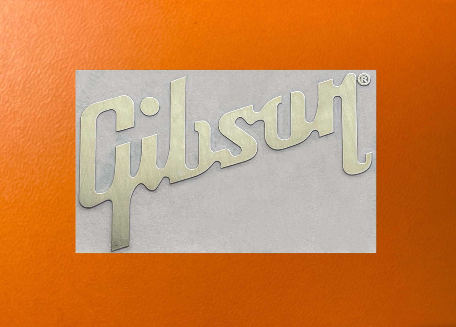 1 pcs Sticker for Gibson Guitar Golden Color Mirror Logo Decal Badge 2" x 1.25"