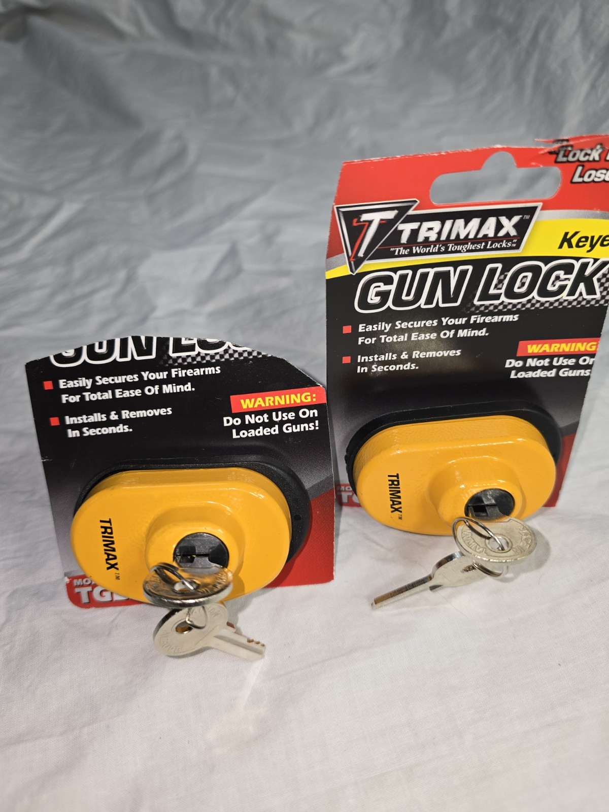 Trimax Gun Locks Lot of 2 Yellow Keyed Firearm Safety Locks w/ Keys New Other