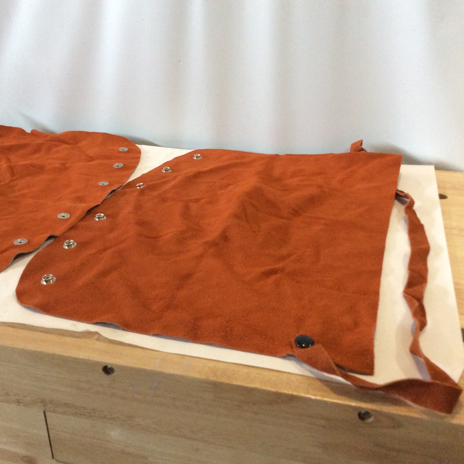 2 Leather Welding Bibs with Snaps Red Ram Brand Size Small