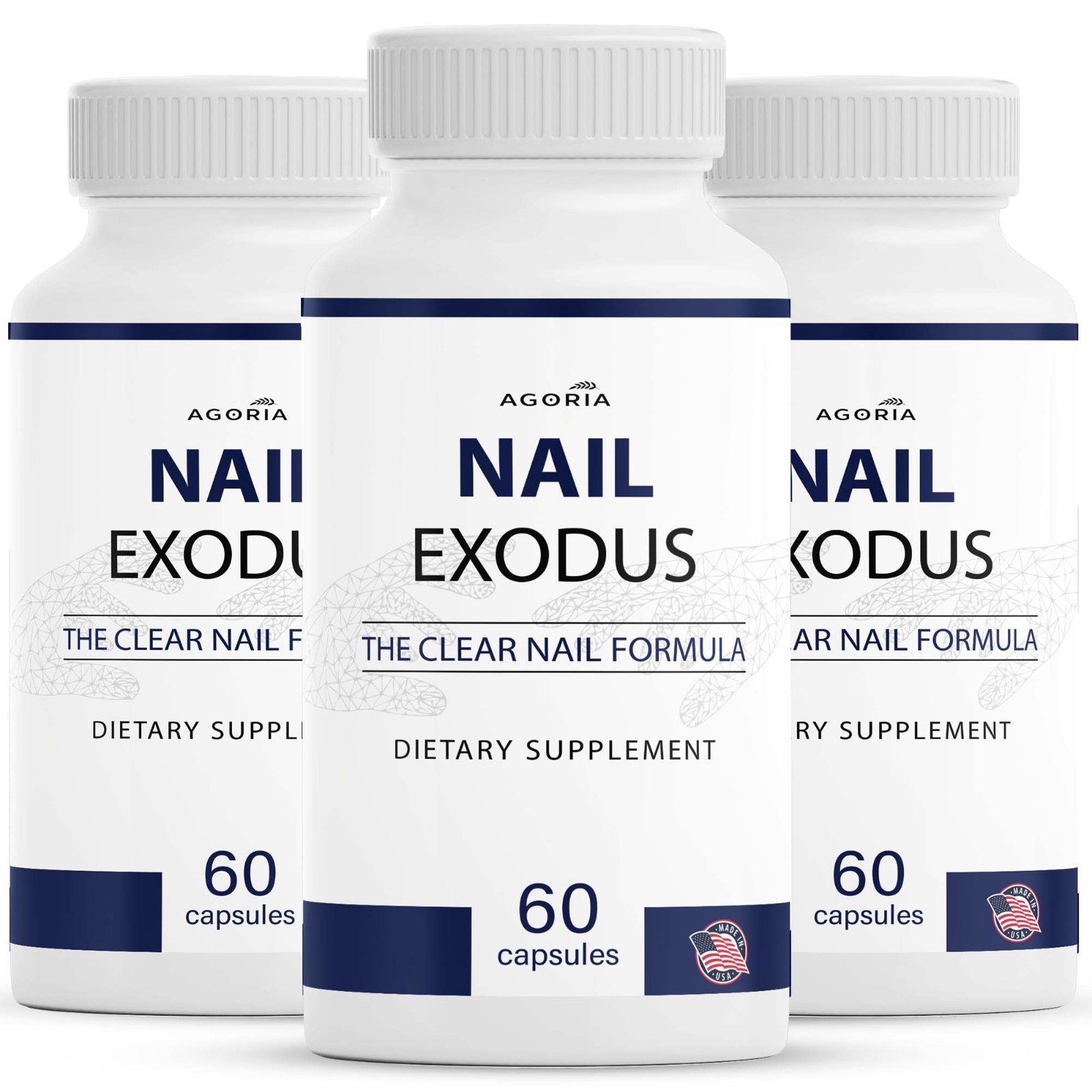 (3 Pack) Nail Exodus Capsules for Healthier Nails - Extreme Clear Nail Formula