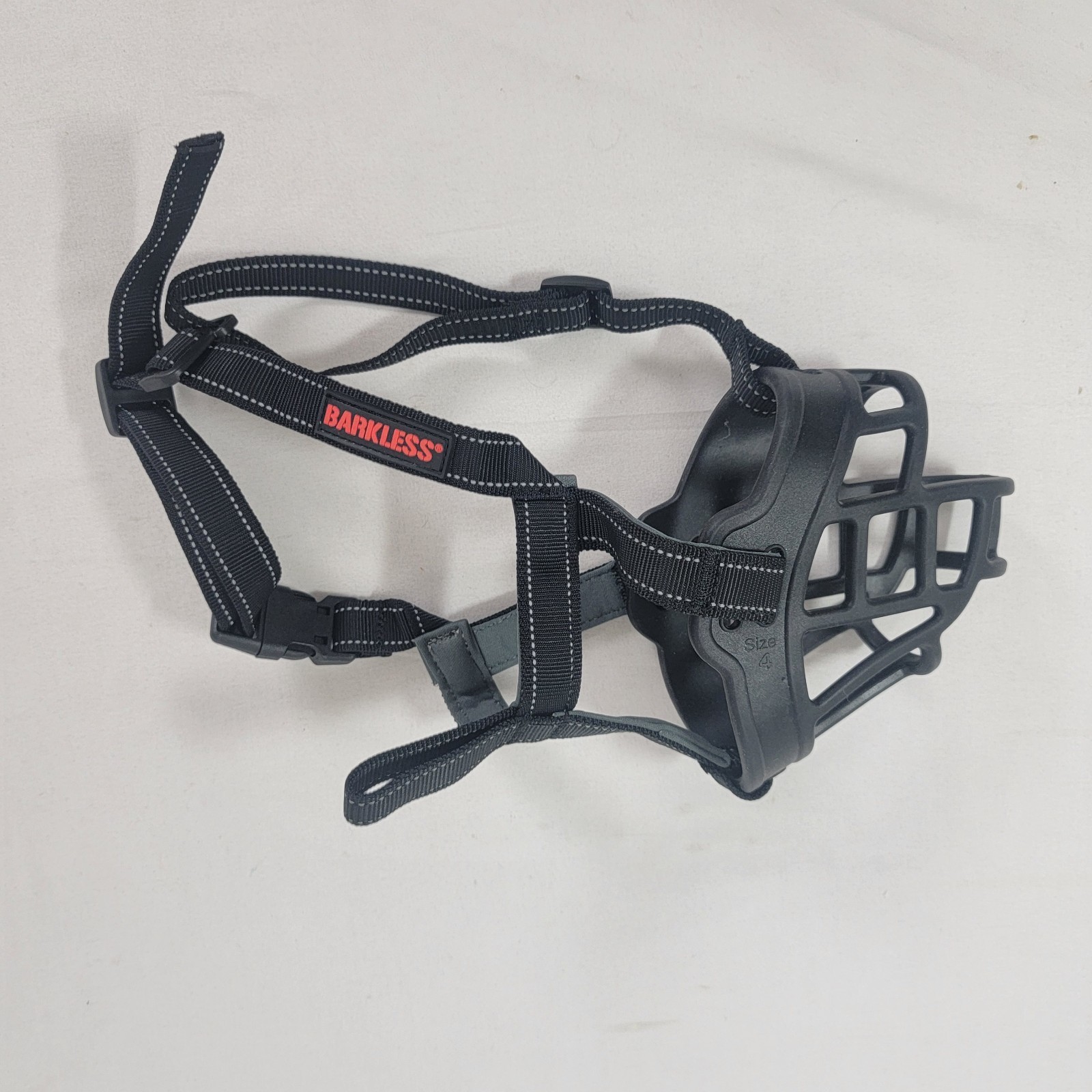 Barkless Dog Black Basket Muzzle Size 4 NWOT Soft Silicone Helps Prevent Biting