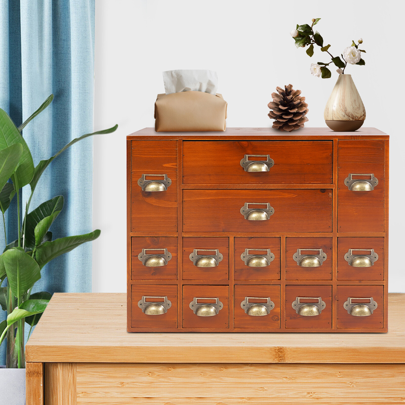 Vintage Drawer Storage Cabinet 14 Drawer Desktop Drawer Storage Cabinet