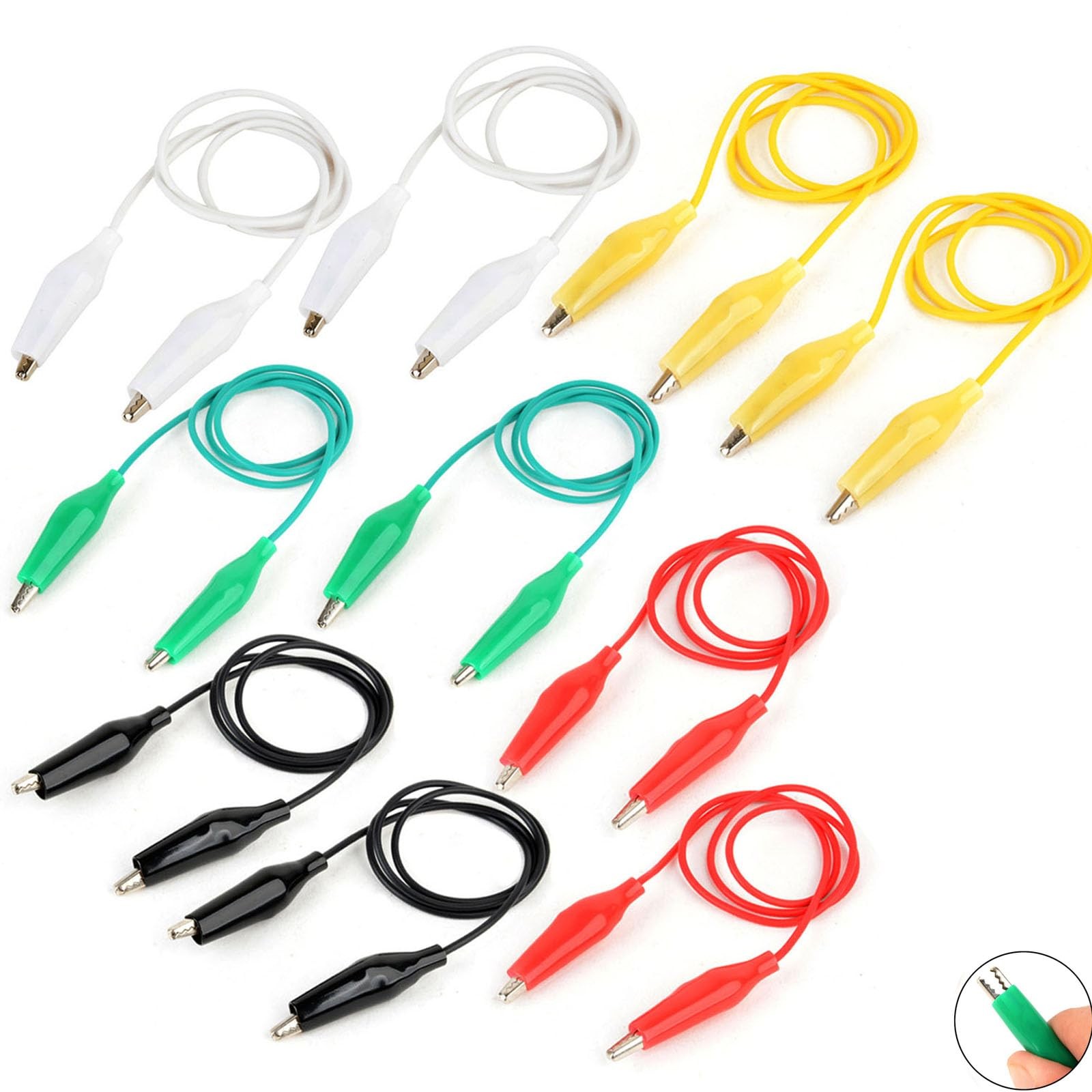 Mirhua Alligator Clip Cord Electrical Cable Test Lead Set Double End Crocodile C