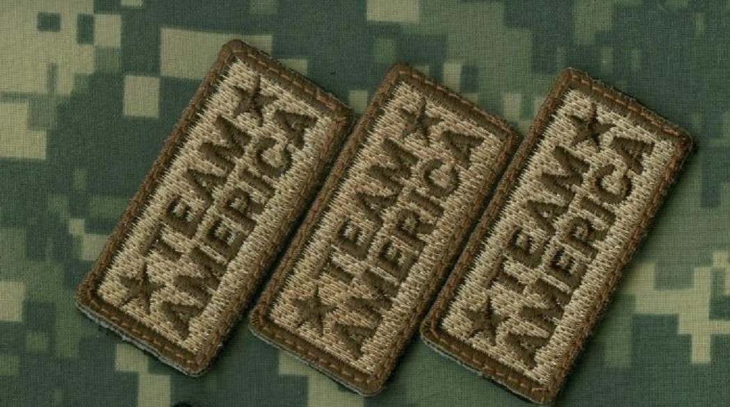 WAR on TERROR ARMED FORCES SANDBOX DEPLOYMENT vêlkrö 1" X 2" 3-TAB: TEAM AMERICA
