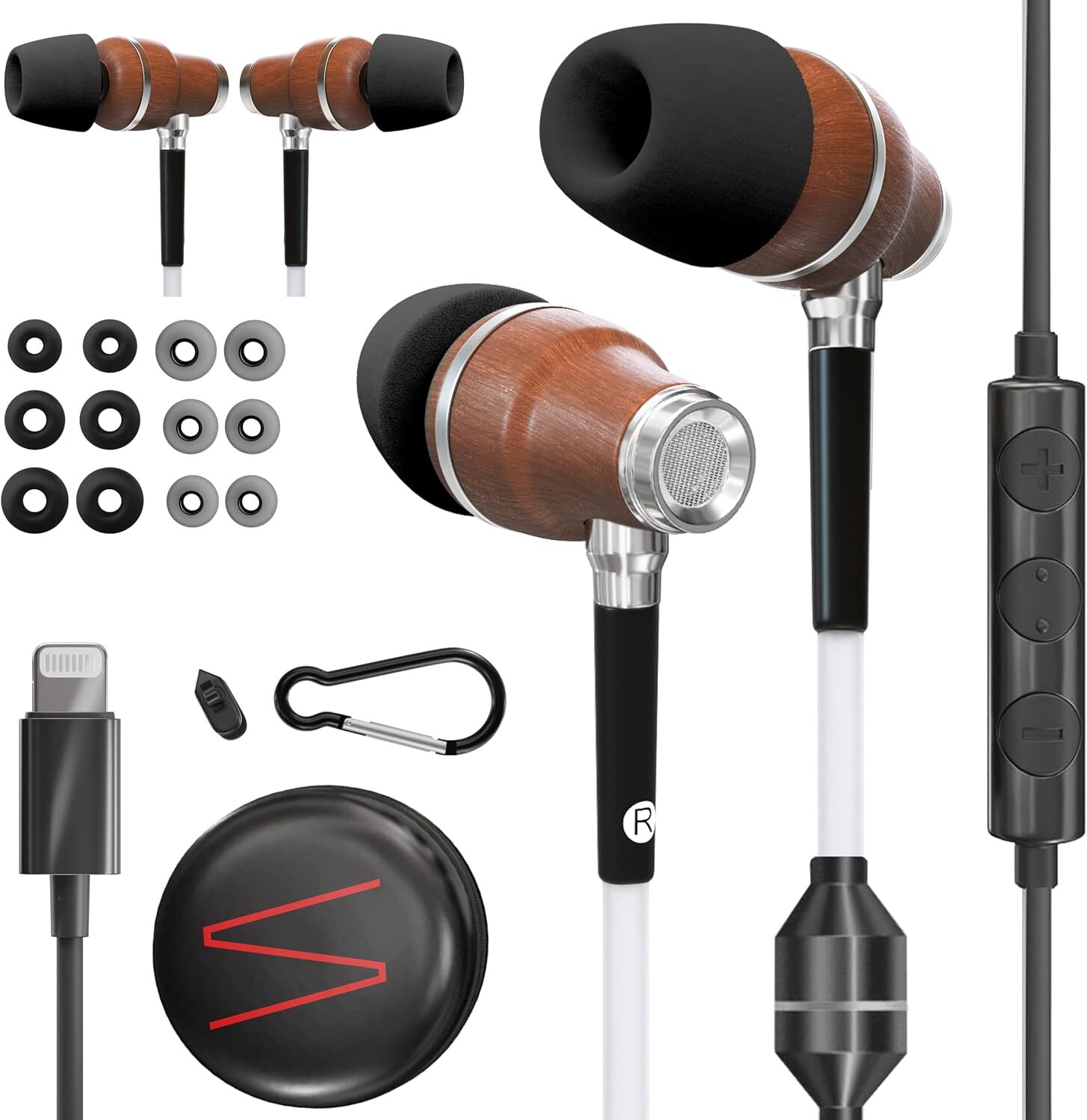 Symphonized Airtube Headphones EMF Earbuds, 8mm Bass Drivers High Audio Quality
