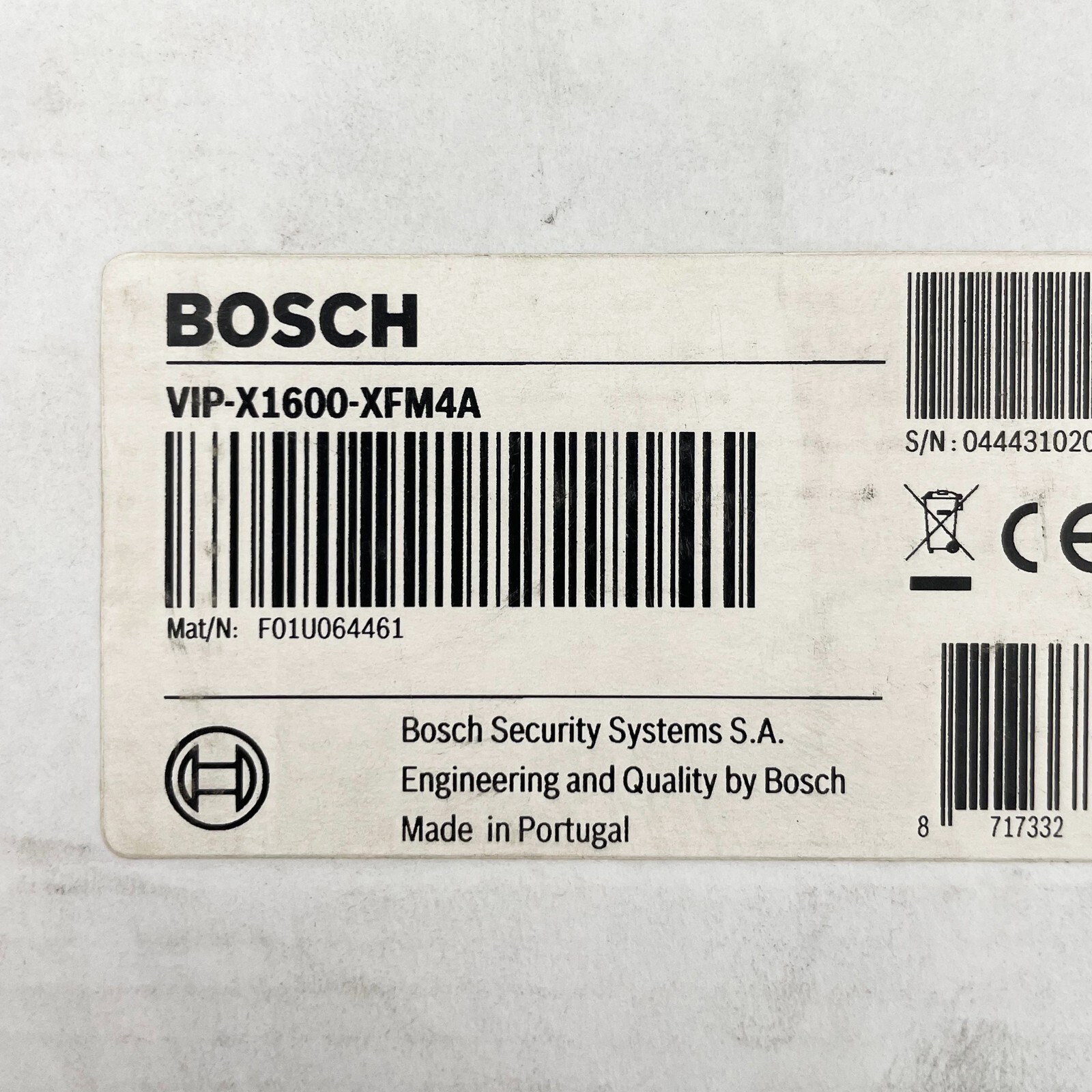 BOSCH VIP-X1600-XFM4A 4 Channel CCTV Video Encoder Module