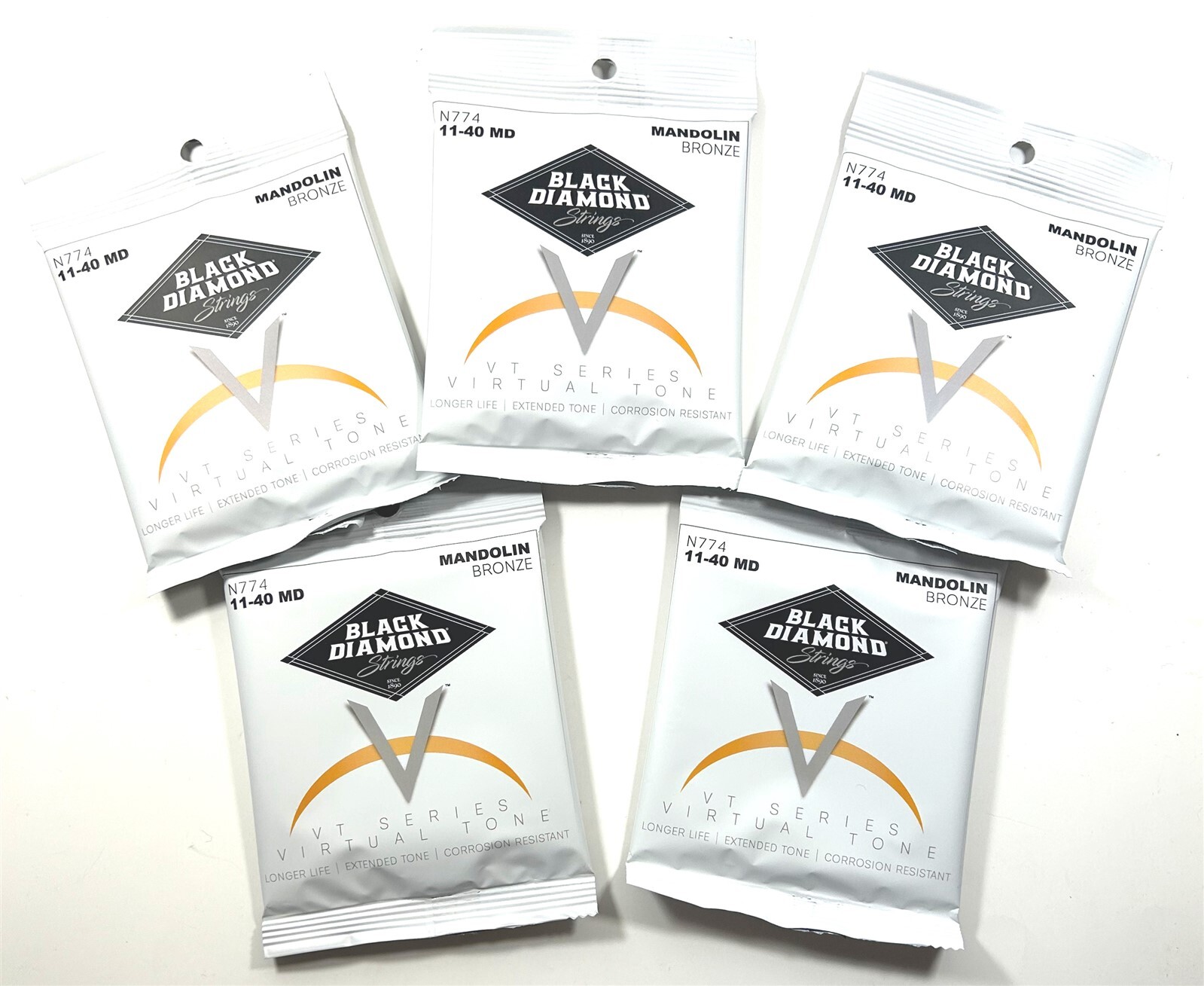 Black Diamond Mandolin Strings 5 Sets Phosphor Bronze Loop End .011-.040