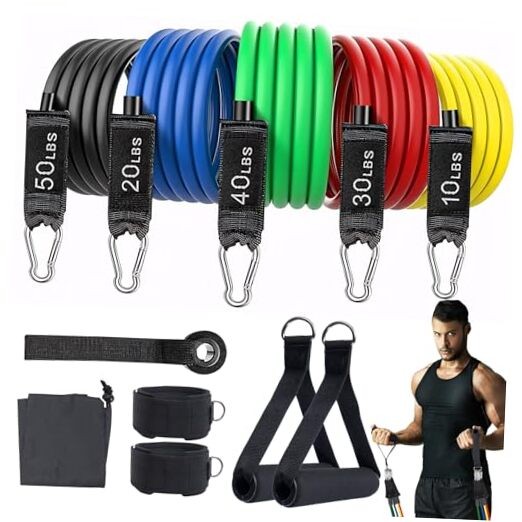 Resistance Bands Workouts Set for Men and Women with Handles - Heavy Duty
