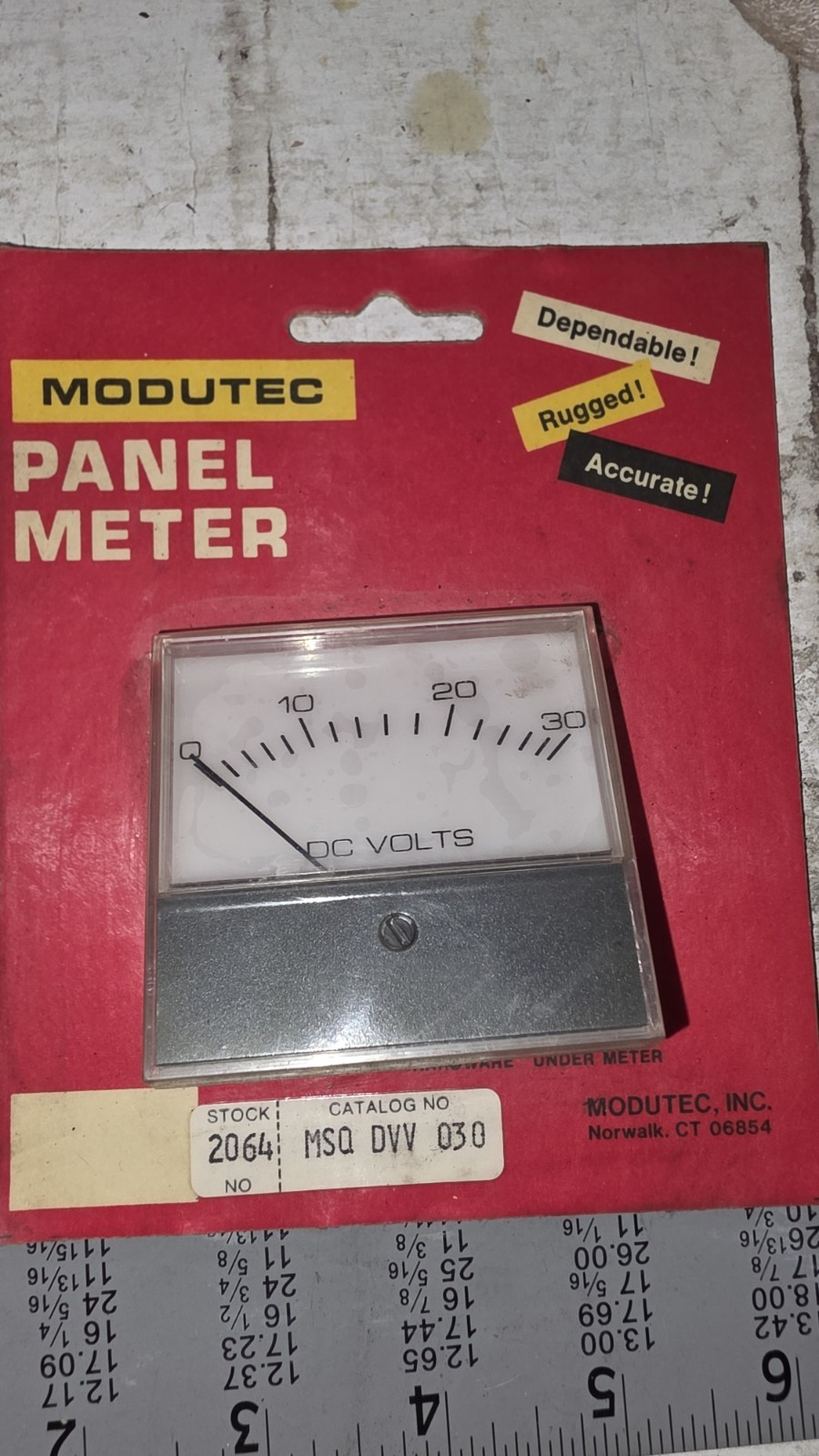 MODUTEC MSQ-DVV-030-U PANEL METERS 0-30 DC VOLTS METER  MSQDVV030U🔔