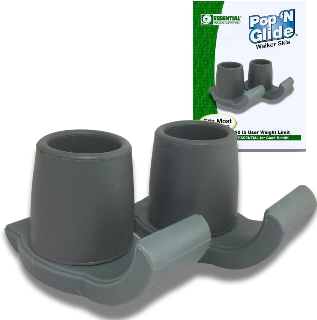 Universal Fit Pop & Glide Walker Ski Glides - Essential Mobility Aid (2 Pack)