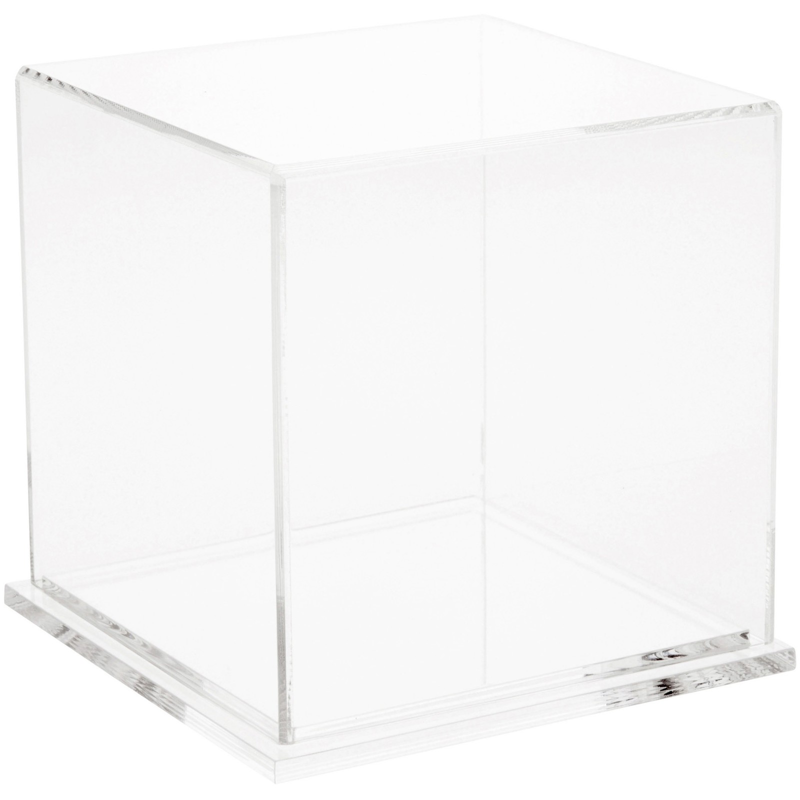 Plymor Clear Acrylic Display Case with Clear Base, 5" x 5" x 5"