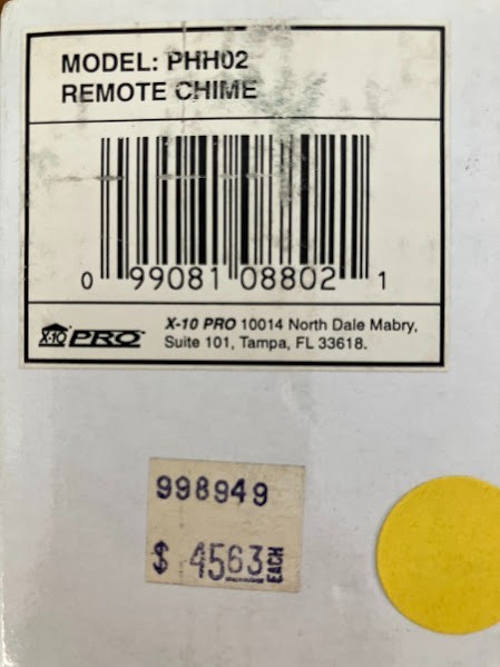 X10 Pro Remote-Control Chime: Model PHH02