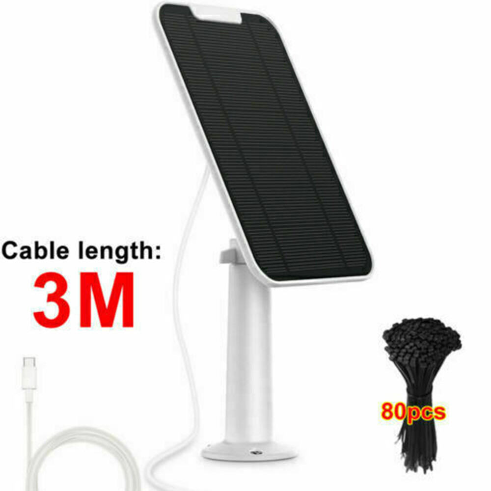 4W Solar Panel for Eufy Eufycam Cam E/2C/E/2 Pro Wall Mount W/ 9.8ft Power Cable