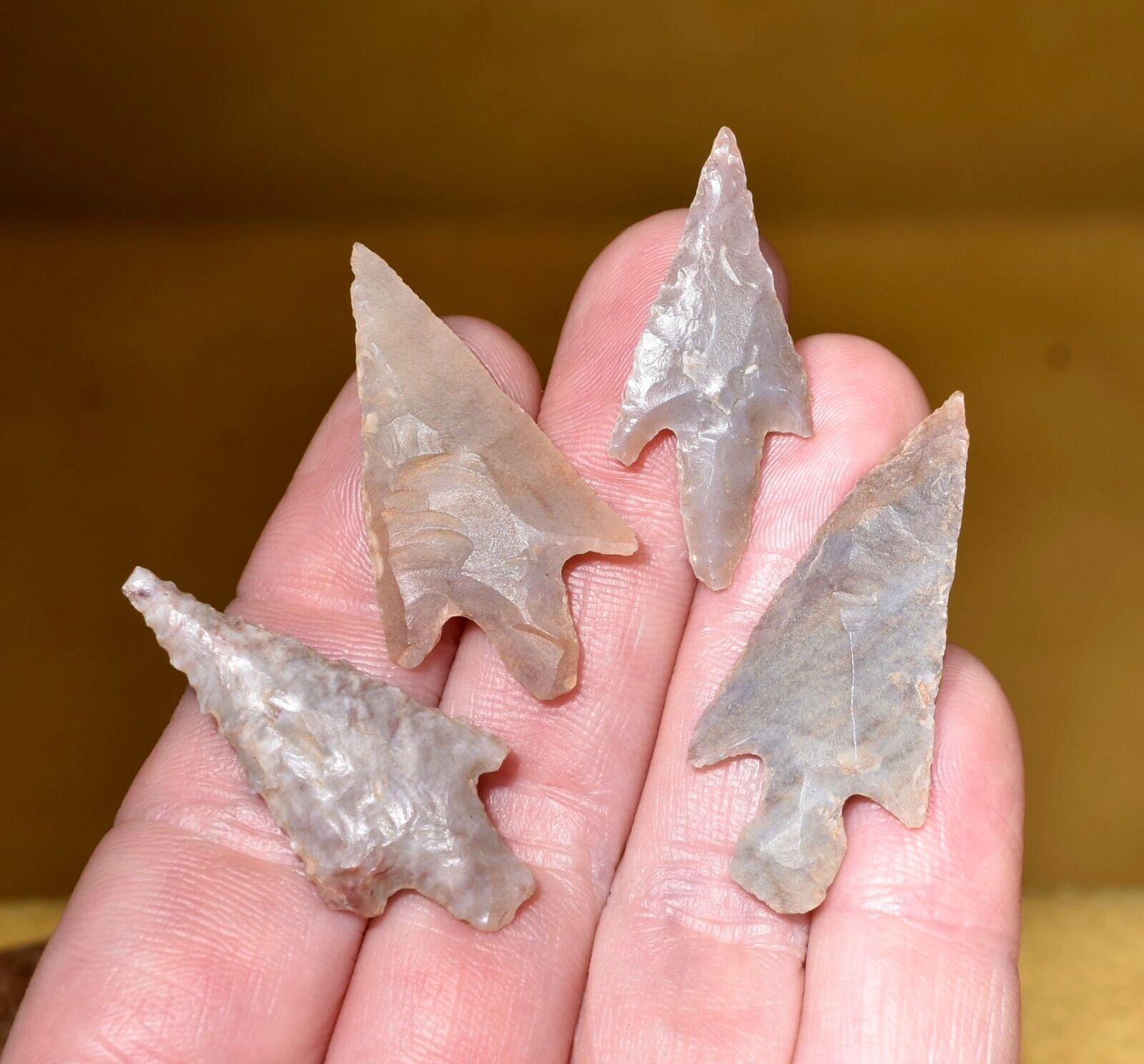 African Neolithic Stone Projectile Knapped Arrowhead Points Sahara Desert Africa