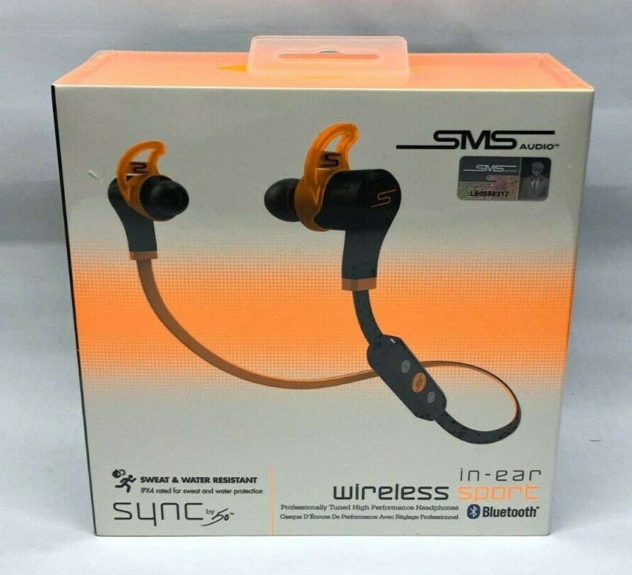 SMS Audio SYNC by 50 Sport Wireless In-Ear Headphones Orange