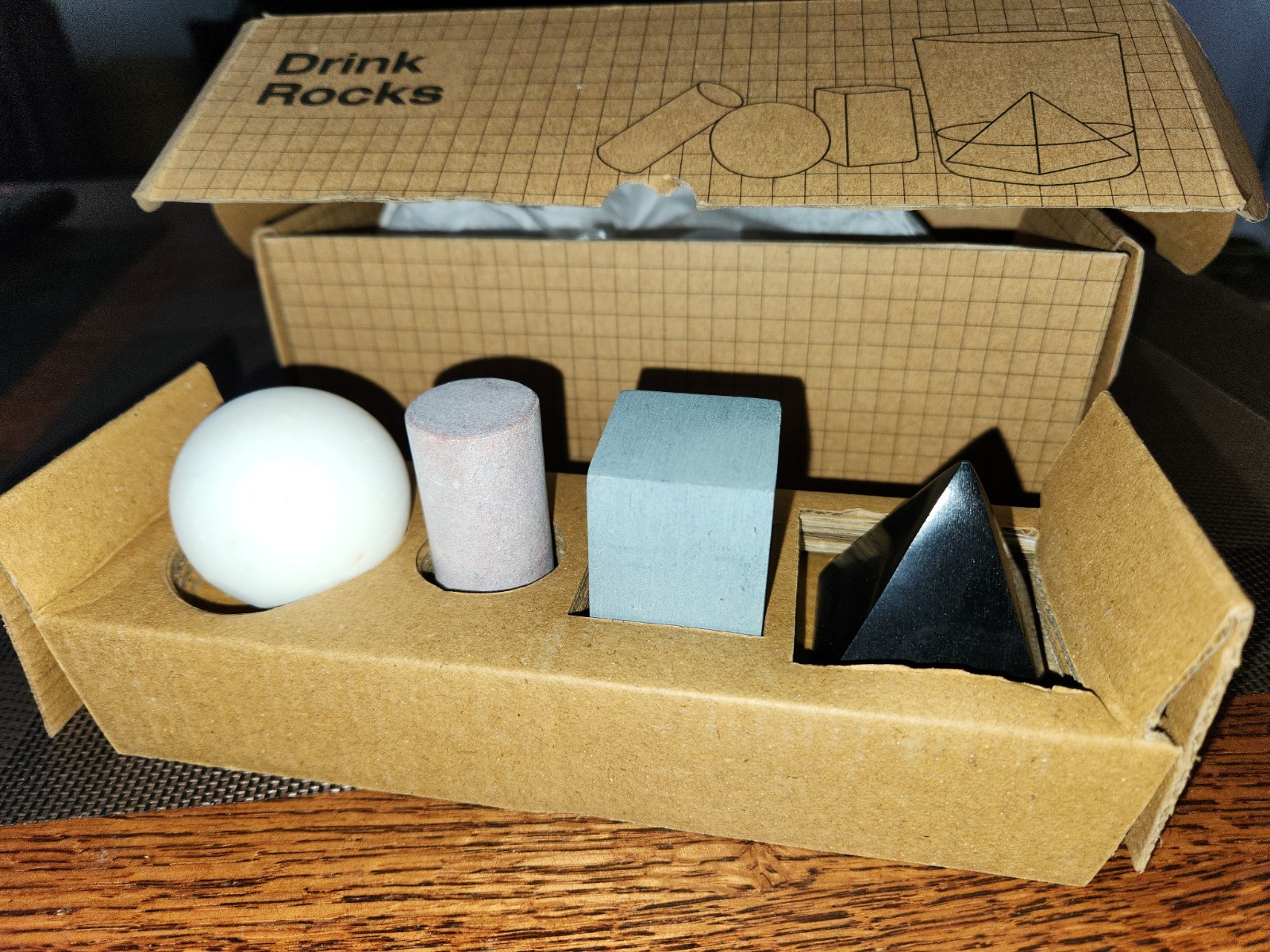 AREAWARE Drink Rocks by Runa Klock Whiskey Chilling Stones Soapstone Marble