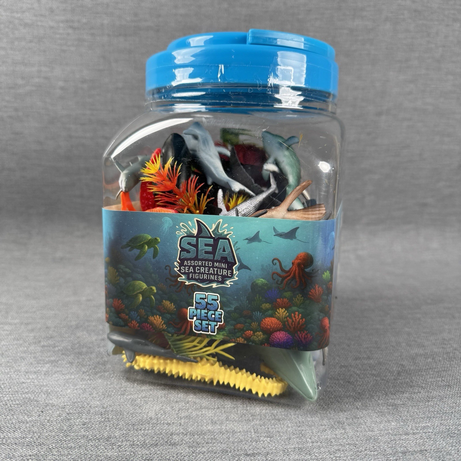 Sea Assorted Mini Sea Creature Figurines Ages 3+ Includes 55 Assorted Figurines