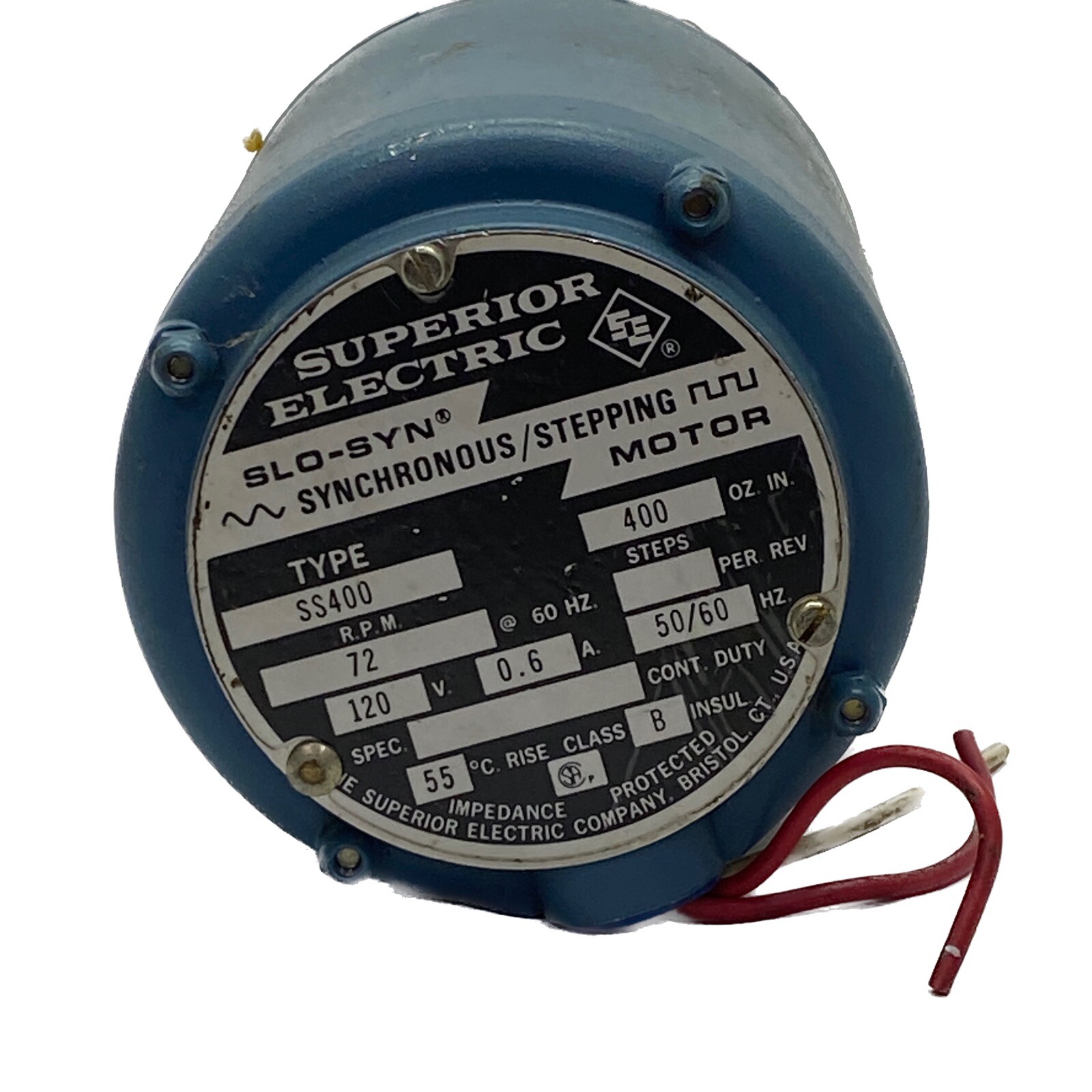 USED Superior Electric 72 RPM 120V 0.6A 50/60Hz Stepping Motor SS400