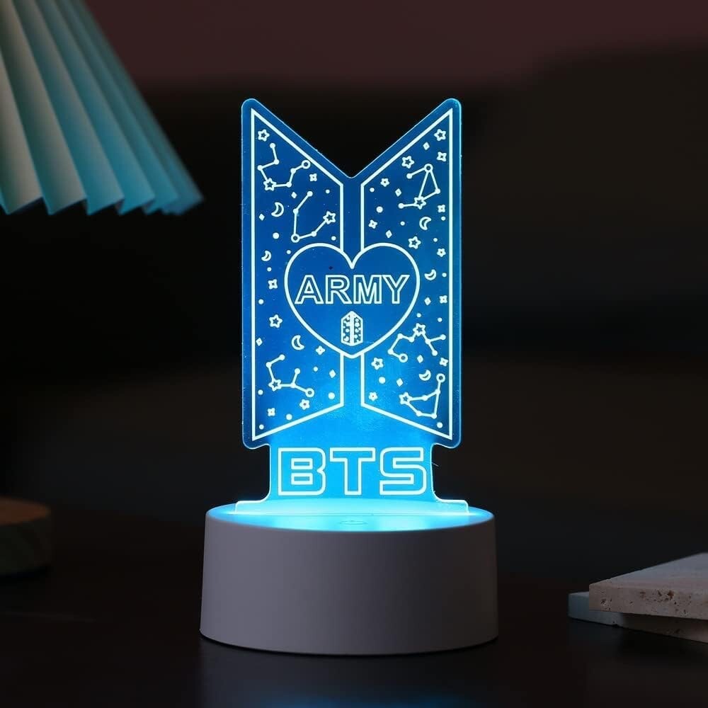 BTS LED Color Changing Night Light Bangtan ARMY KPOP Gift USB or Battery