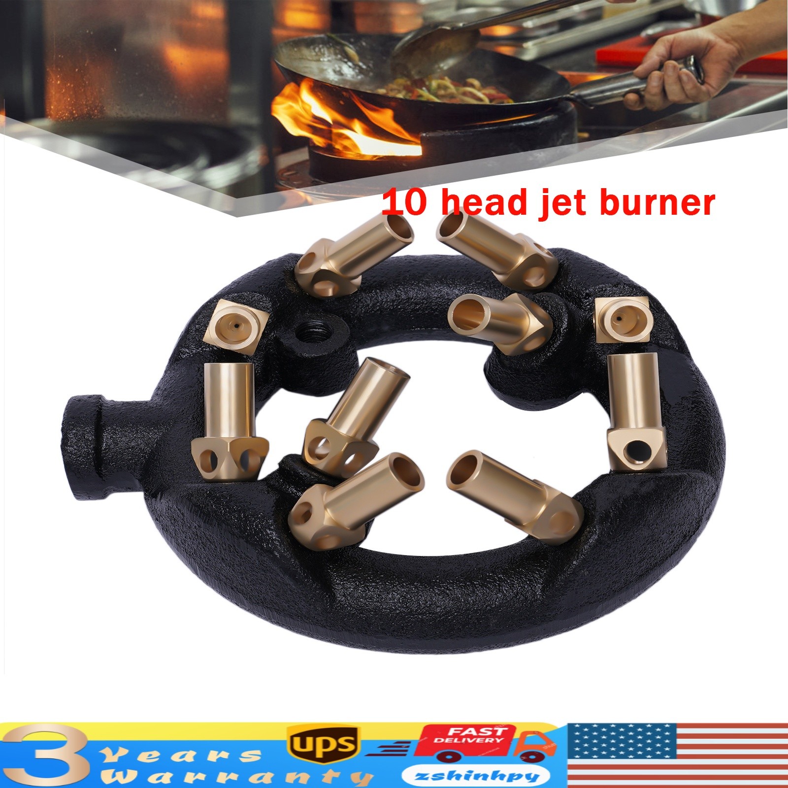 80,000 BTU/hour Natural Gas Fuel 10 Head Jet Burner High Burning Power Commerce