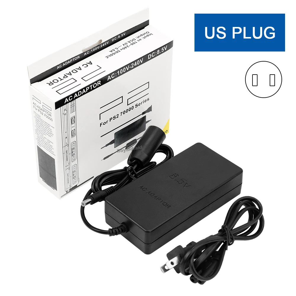 Power Supply For PS2 Replacement AC Adapter Charger Cable Cord 100‑240V DC 8.5V