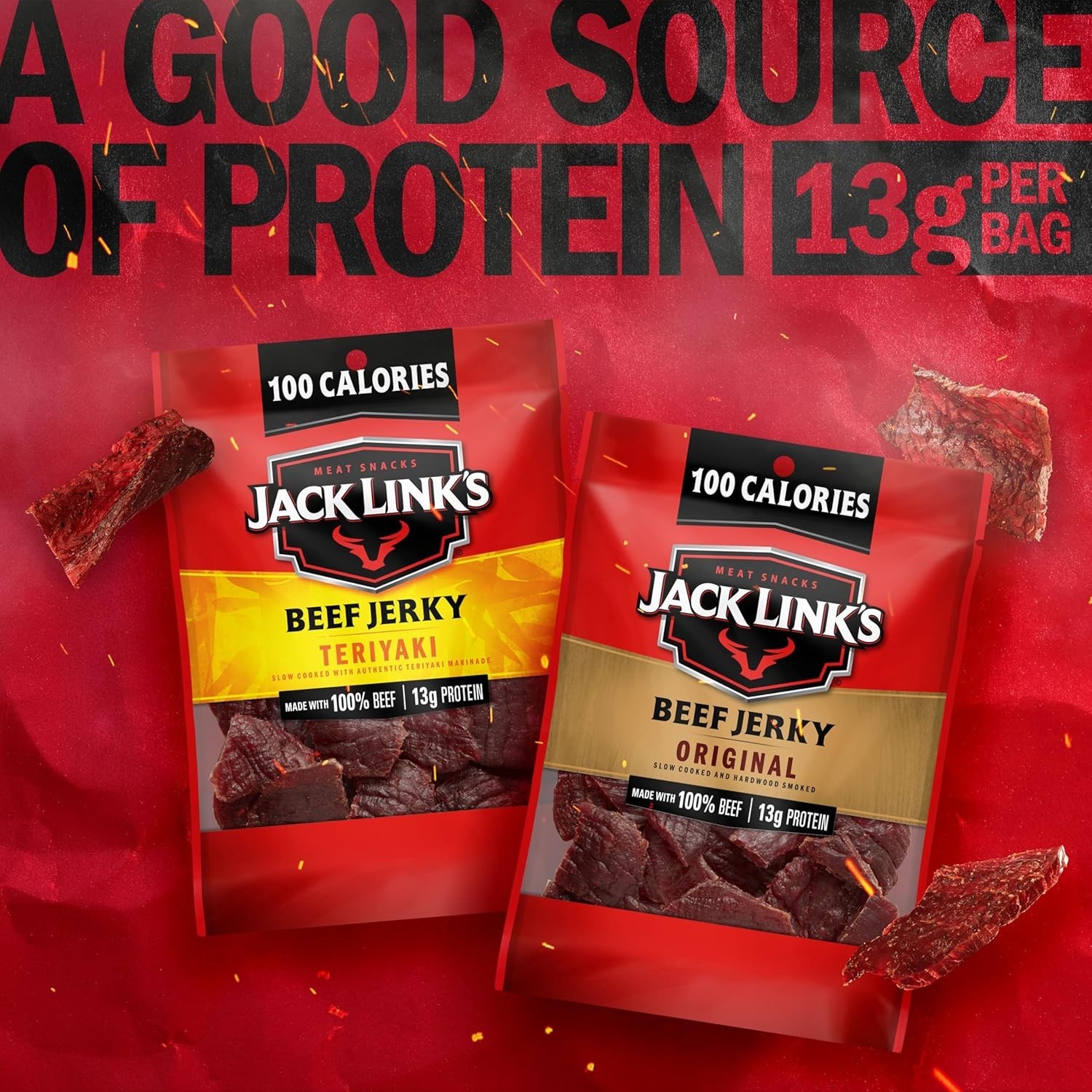 Jack Link's Beef Jerky Variety Pack - Original (9 Pack) 100% Real Beef