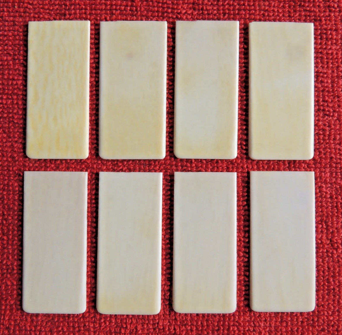 8 Vintage/Antique Piano Key Tops Lot# 10