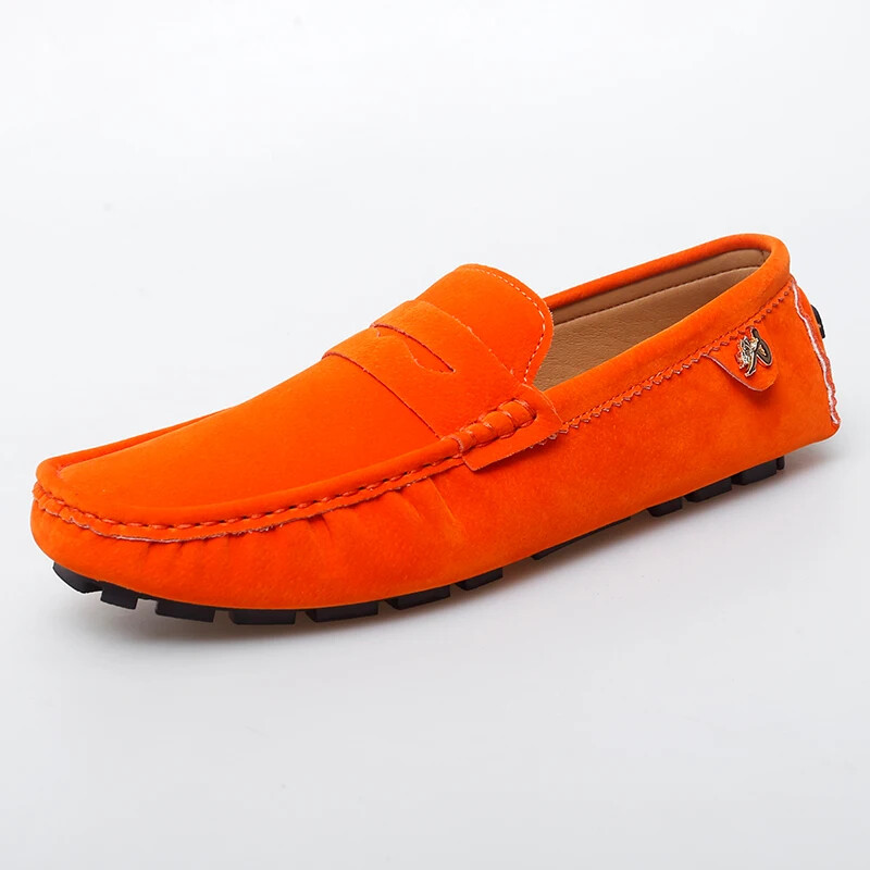 Fashion Men's Suede Loafers Comfortable Casual Shoes Slip on Flat Driving Shoes