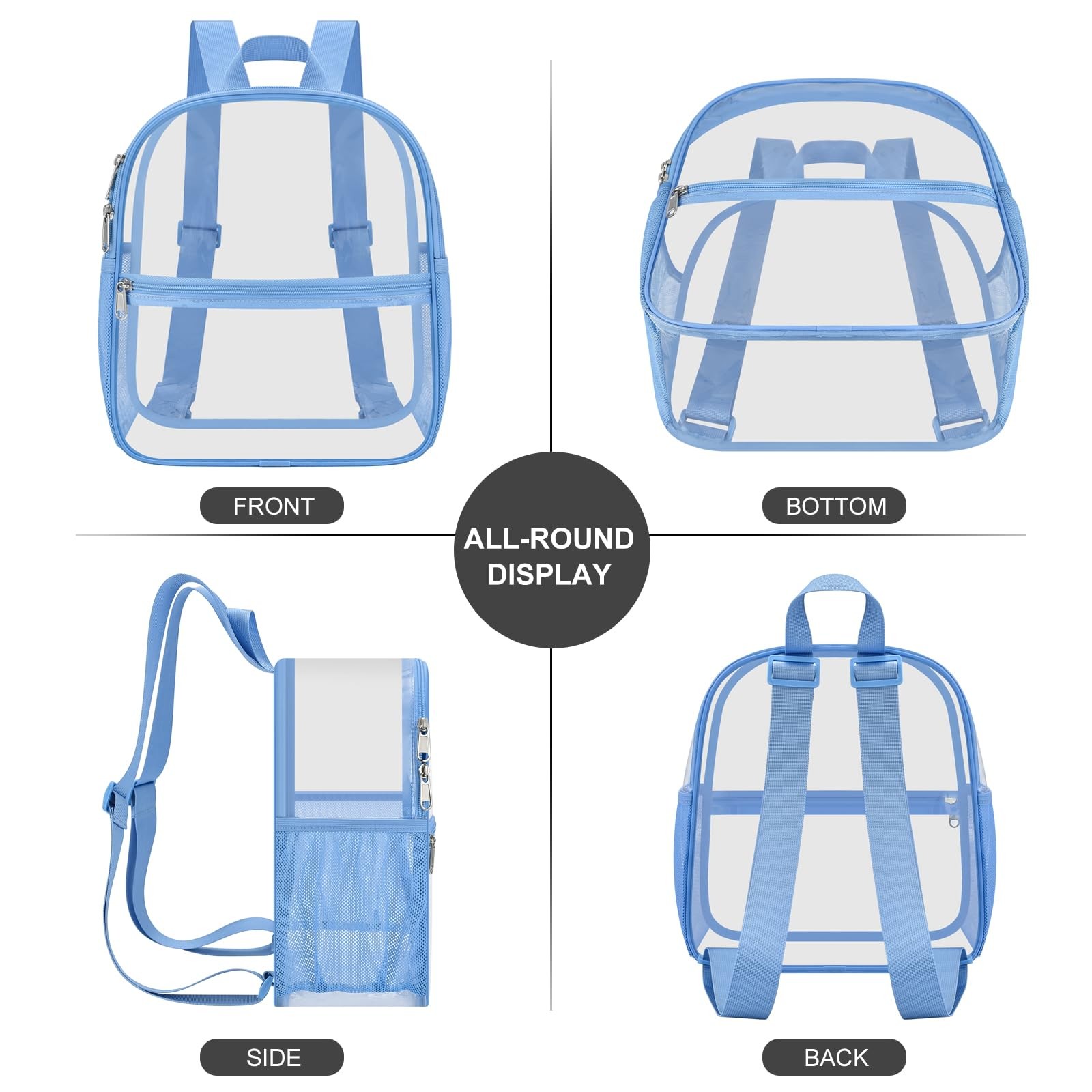 Clear Backpack Stadium Approved 12X11x6, Waterproof Clear Bag Stadium Backpac...